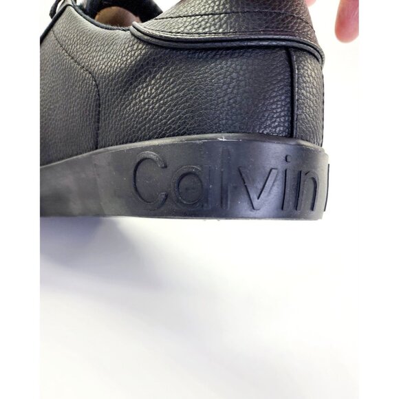Calvin Klein Reon Lace-Up Sneaker Size 11.5 M Black PU Casual Shoe - Picture 10 of 13